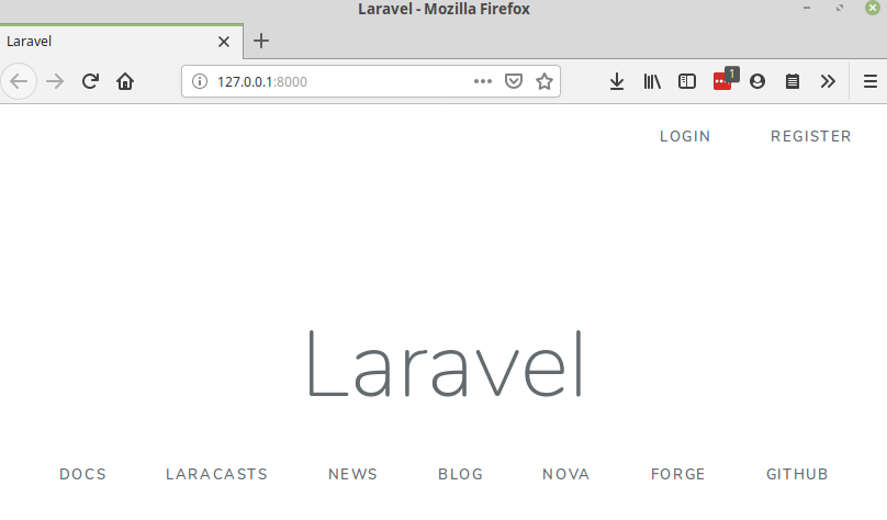 Laravel start page