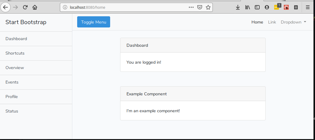 Laravel start page first progress check