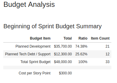 Budget summary